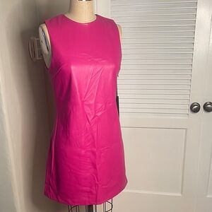 House of Harlow faux leather Pink Sleeveless A-line Dress SzM NWT